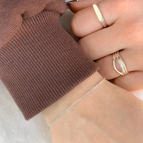 Siersbøl cordel armband i rodinert sølv