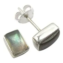 Firkantet multifargede øredobber i sølv