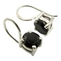 svart onyks øredobber i sølv