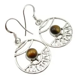 Blanke  runde sølvøredobb i sølv