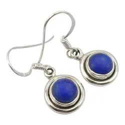 blå sølvøredobb i oksidert sterlingsølv