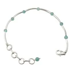 Rundt blå armbånd i sølv