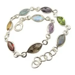 Ovalt multifarget armbånd i sølv