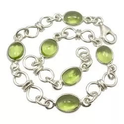 grønn peridot armbånd i sølv