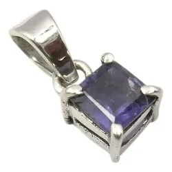 Firkantet iolitt anheng i sølv