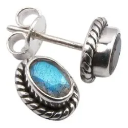 grå ørestikker i oksidert sterlingsølv