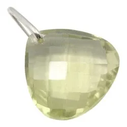 Dråpe kvarts anheng i sølv