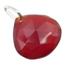 Rød karneol anheng i sølv