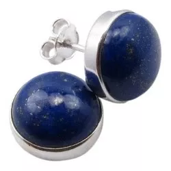 Runde lapis lazuli ørestikker i sølv