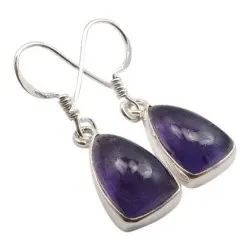 Trekantet ametyst øredobber i sølv