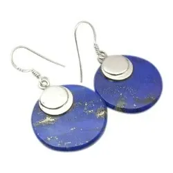 Blå øredobber i sølv