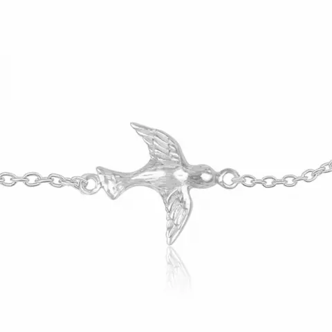 fugl armbånd i sølv med anheng i sølv