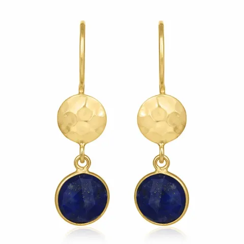 lange rund øredobber i forgylt sølv - Loom Stones