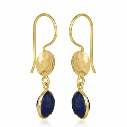 lange rund øredobber i forgylt sølv - Loom Stones