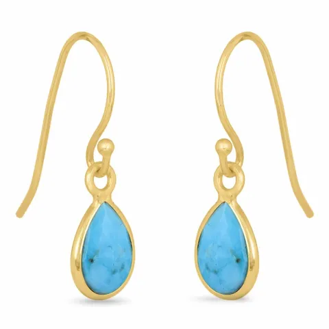 lange øredobber i forgylt sølv - Loom Stones