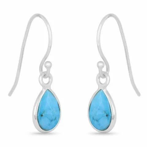 lange dråpe øredobber i sølv - Loom Stones