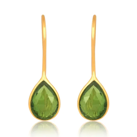 peridot øredobber i forgylt sølv - Loom Stones