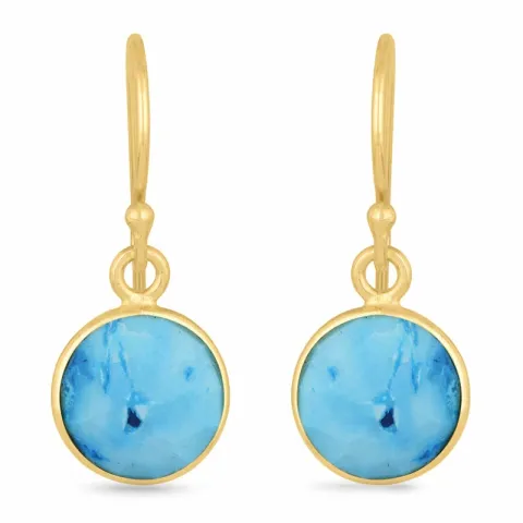 lange rund øredobber i forgylt sølv - Loom Stones