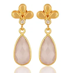 dråpe øredobber i forgylt sølv