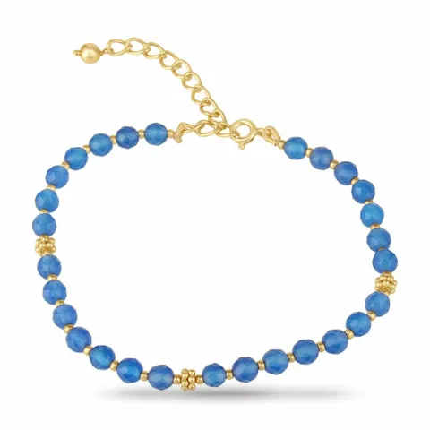 blå kalsedon armbånd i forgylt sølv 14 cm 7 cm x 5,12 mm