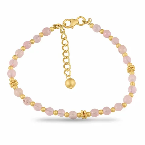 rosa kalsedon armbånd i forgylt sølv 14 cm 7 cm x 5,12 mm