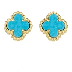 blå øredobber i forgylt sølv