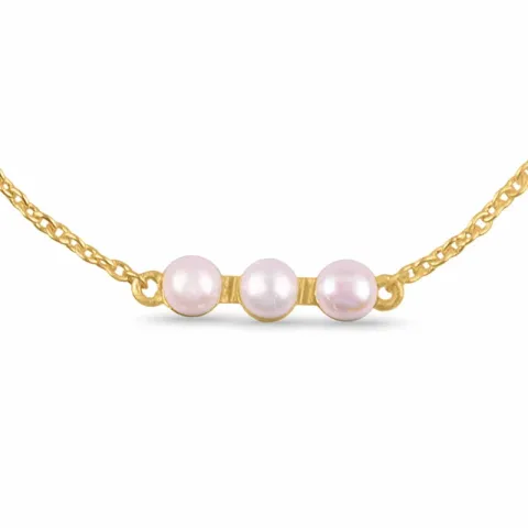 perle armbånd i forgylt sølv 15,0 cm plus 3,0 cm x 4,0 mm