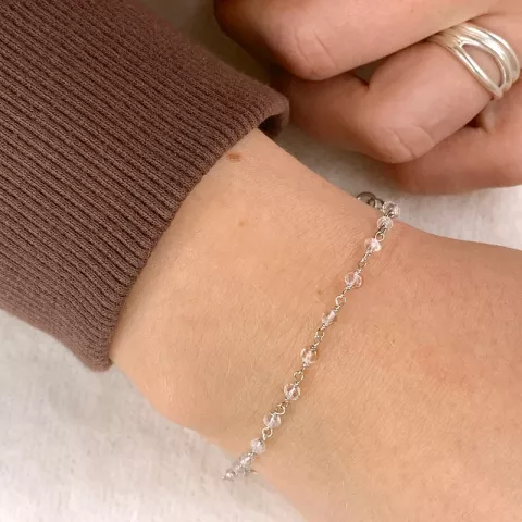 krystall armbånd i sølv 15 cm plus 6 cm x 3,0 mm