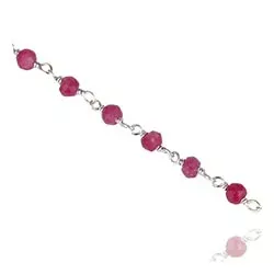 rosa aventurin armbånd i sølv 15 cm plus 6 cm x 3,0 mm