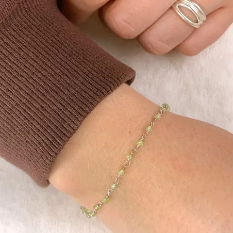 peridot armbånd i sølv 15 cm plus 6 cm x 3,0 mm