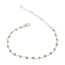 Elegant peridot armbånd i sølv 15 cm plus 4 cm x 3,0 mm