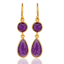 lange øredobber i forgylt sølv