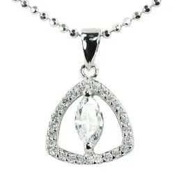 Trekantet zirkon anheng i sølv