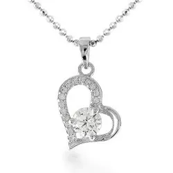 hjerte anheng i sølv