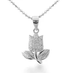 Blomst anheng i sølv