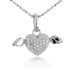 hjerte anheng i sølv