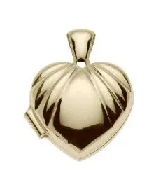 15 x 22 mm hjerte medaljong i 14 karat gull
