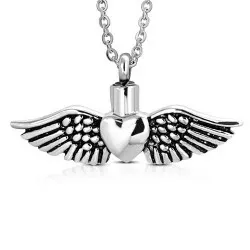 Hjerte vinge anheng i stål