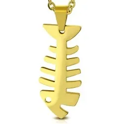 fiskeben anheng i forgylt stål