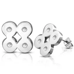 Firkantet øredobber i stål