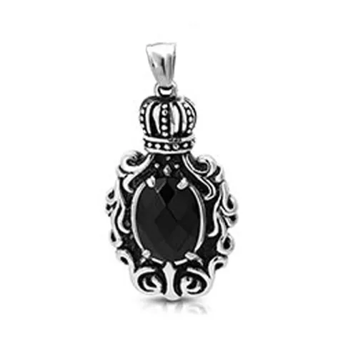 Elegant krone anheng i stål