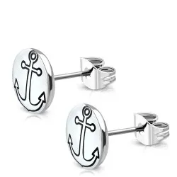 Runde anker hvite ørestikker i Rustfritt stål