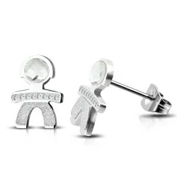 Store gutt øredobber i stål