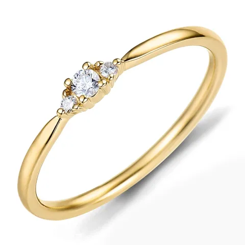 diamant ring i 9 karat gull 0,07 ct