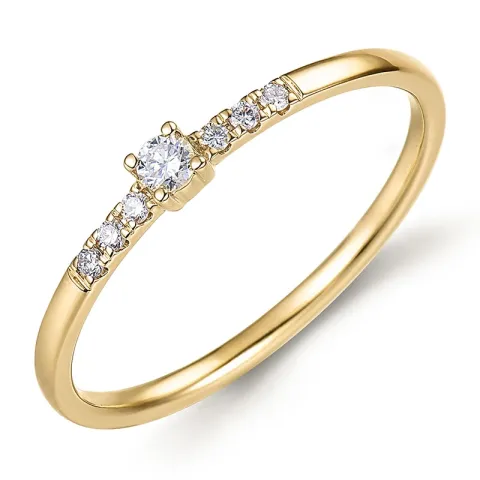 diamant ring i 9 karat gull 0,09 ct