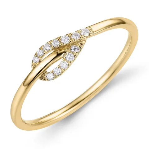 diamant ring i 9 karat gull 0,06 ct