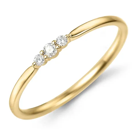 diamant ring i 9 karat gull 0,07 ct