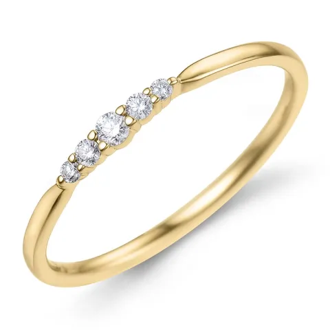 diamant ring i 9 karat gull 0,08 ct - Simple Diamonds