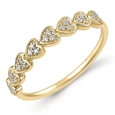 diamant ring i 9 karat gull 0,10 ct