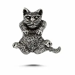 katt anheng i oksidert sterlingsølv